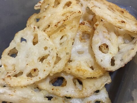 レンコン水煮のカリカリ片栗粉フライパン揚げ焼き☆